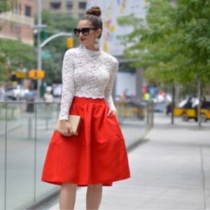 Express midi full skirt with pockets